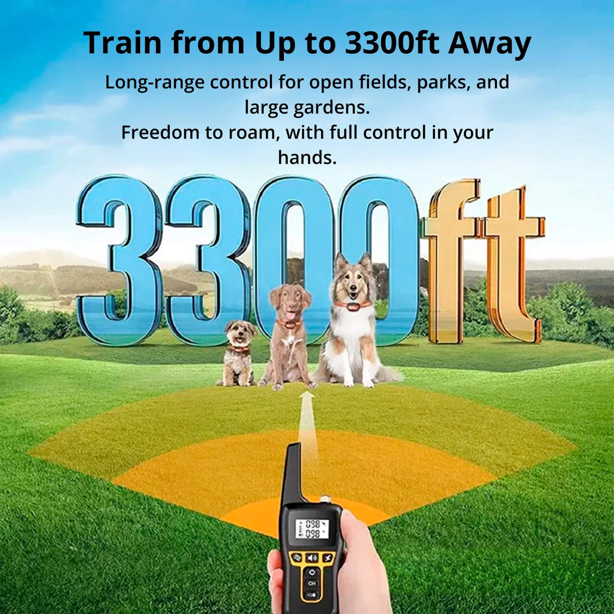 1000m Rechargeable Waterproof Dog Training Collar with Remote Control, view 10