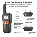1000m Rechargeable Waterproof Dog Training Collar with Remote Control, view 2