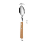 12-Piece Stainless Steel Cutlery Set with Wooden Handles, view 7