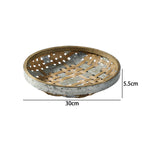 Decorative Serving Tray Bamboo Handwoven | High & Bury