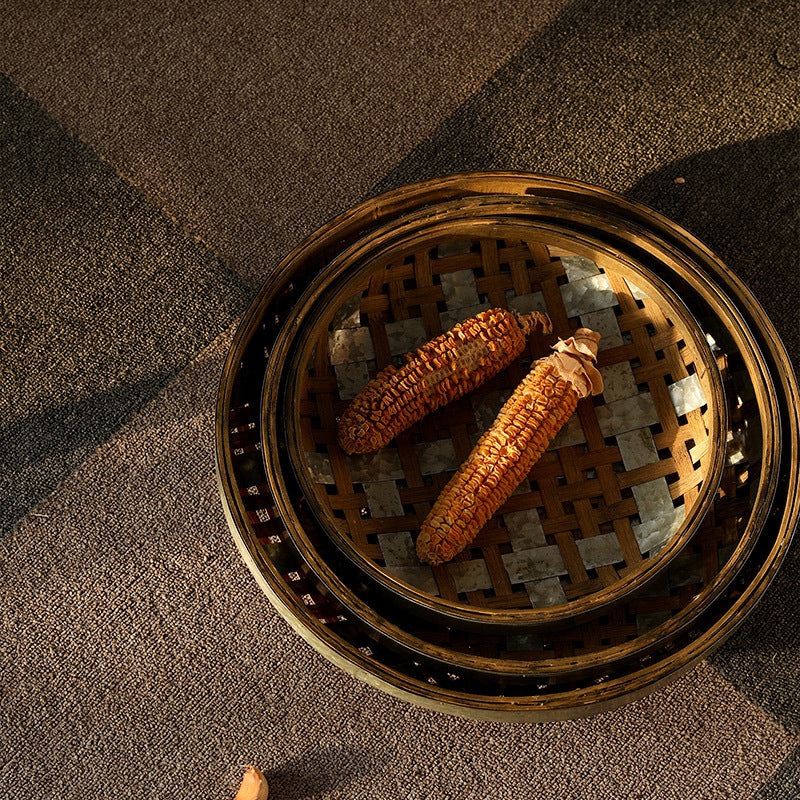 Decorative Serving Tray Bamboo Handwoven | High & Bury