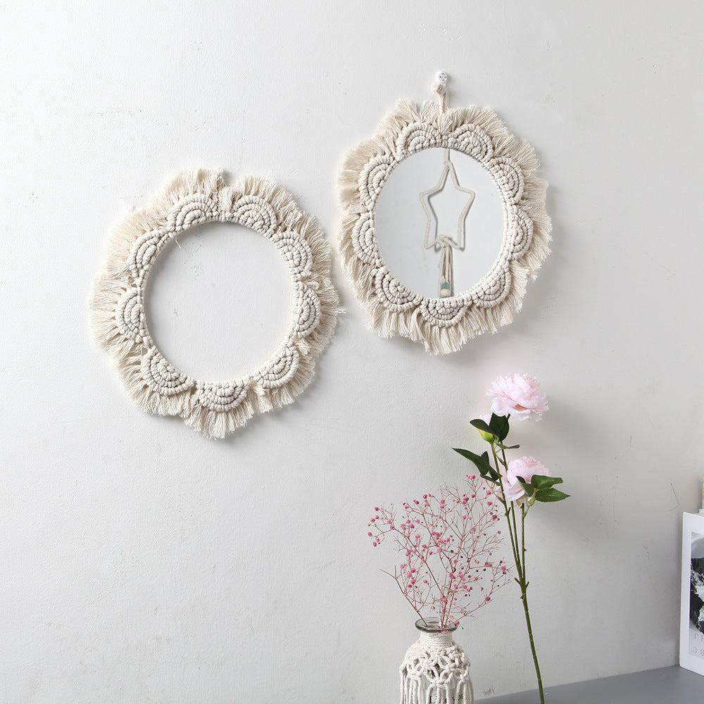 Decorative Macrame Wall Mirror Model Mehh | High & Bury