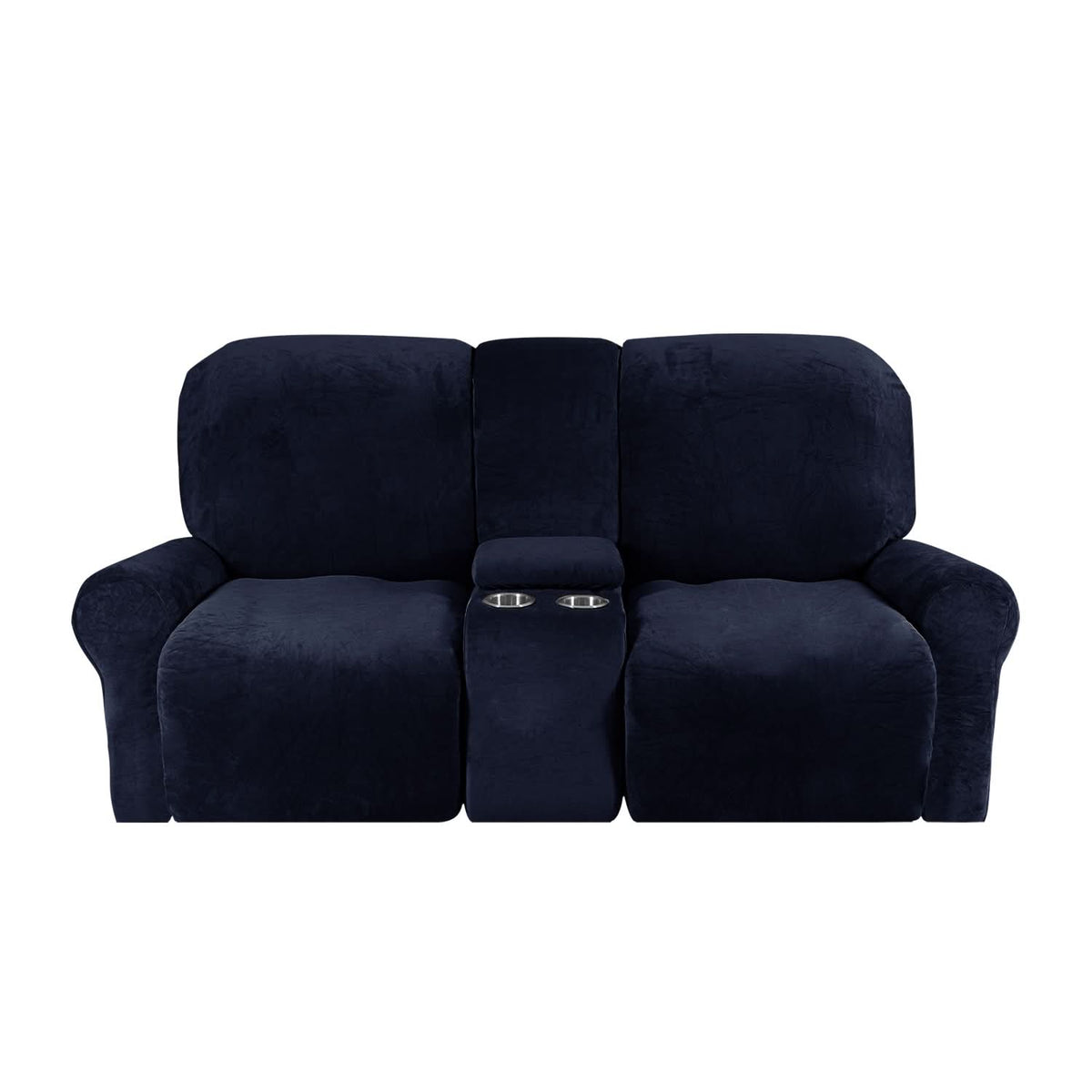 2-Seater Recliner Sofa Cover, Velvet Plush, Fits Loveseats up to 77 Inches, view 10