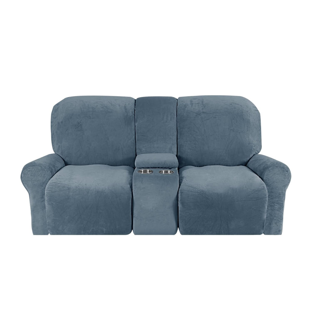 2-Seater Recliner Sofa Cover, Velvet Plush, Fits Loveseats up to 77 Inches, view 11