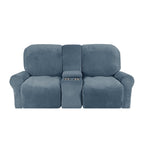 2-Seater Recliner Sofa Cover, Velvet Plush, Fits Loveseats up to 77 Inches, view 11