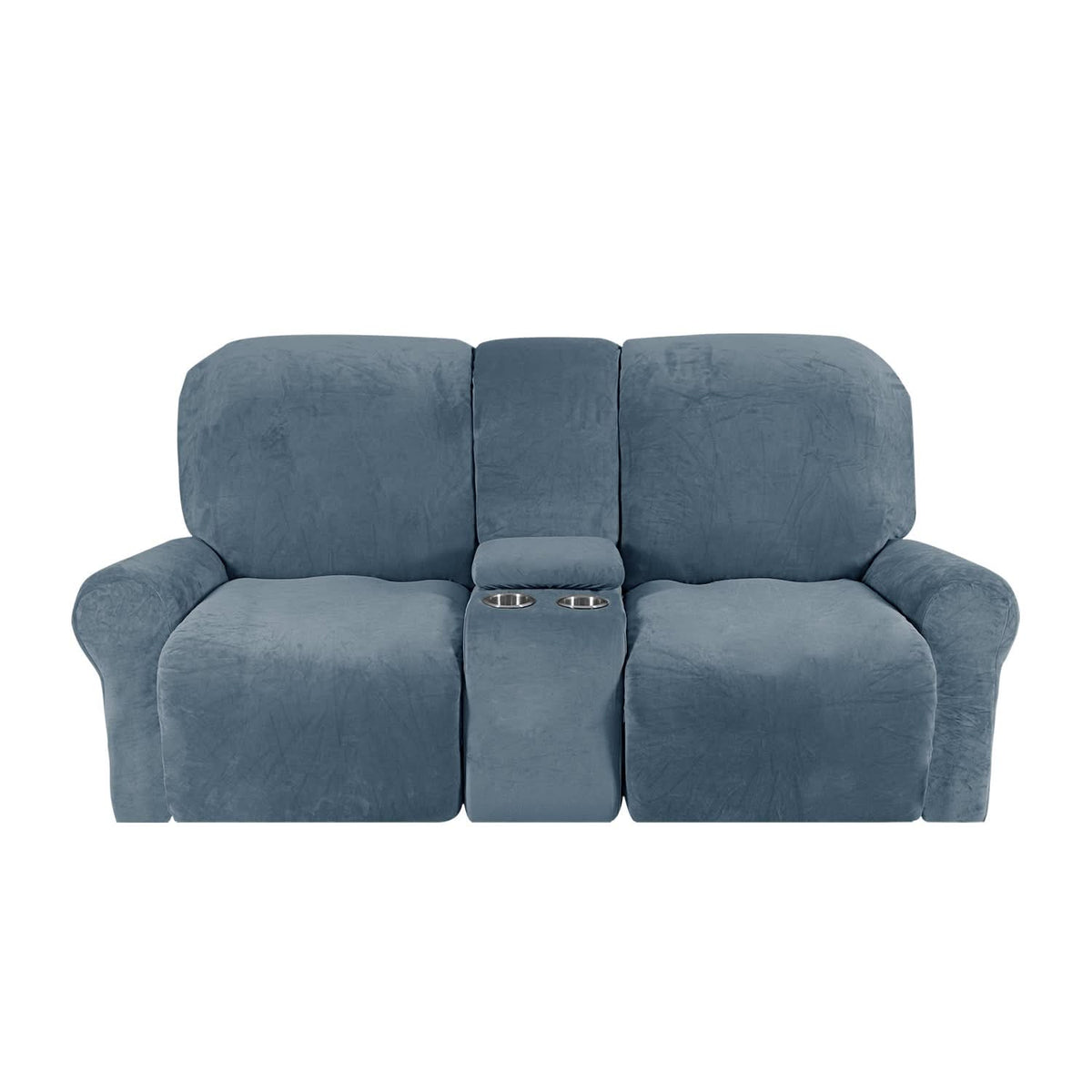 2-Seater Recliner Sofa Cover, Velvet Plush, Fits Loveseats up to 77 Inches, view 11