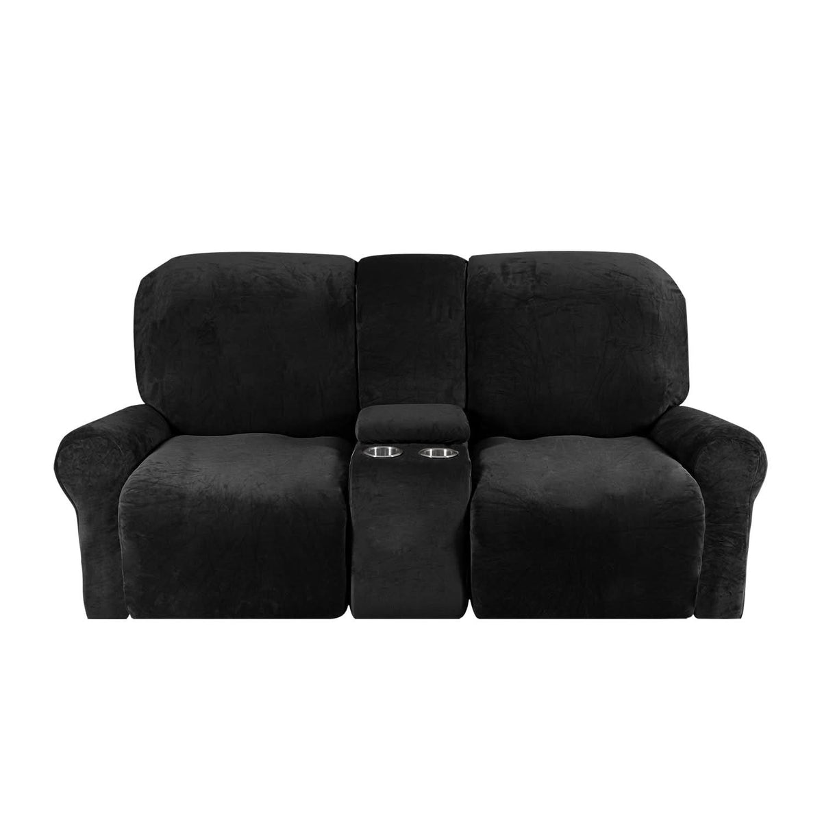 2-Seater Recliner Sofa Cover, Velvet Plush, Fits Loveseats up to 77 Inches, view 12