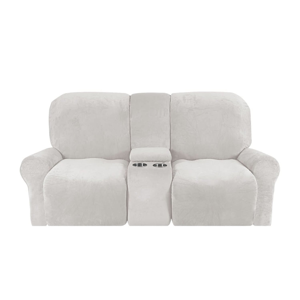 2-Seater Recliner Sofa Cover, Velvet Plush, Fits Loveseats up to 77 Inches, view 13