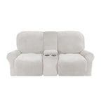 2-Seater Recliner Sofa Cover, Velvet Plush, Fits Loveseats up to 77 Inches, view 13