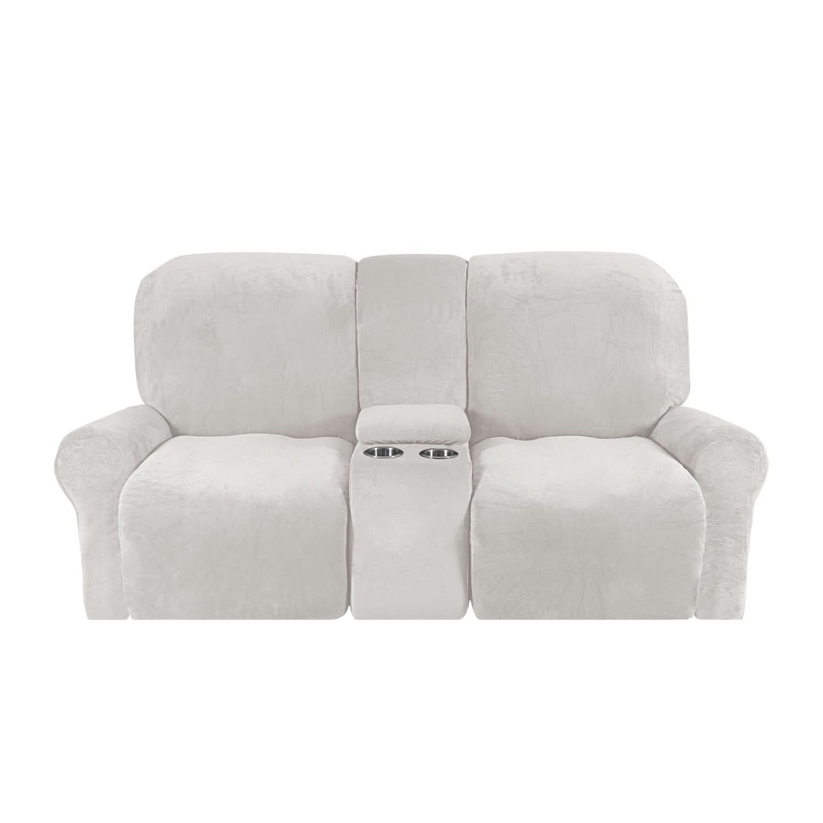 2-Seater Recliner Sofa Cover, Velvet Plush, Fits Loveseats up to 77 Inches, view 13