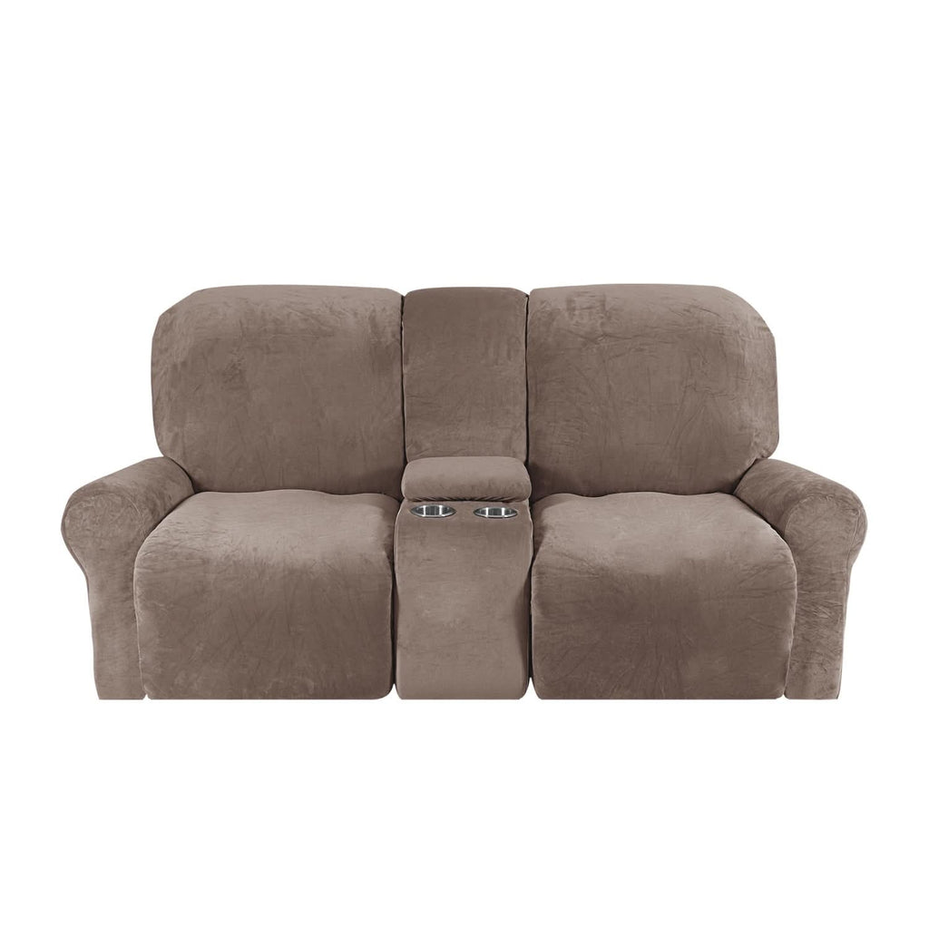 2-Seater Recliner Sofa Cover, Velvet Plush, Fits Loveseats up to 77 Inches, view 15