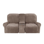 2-Seater Recliner Sofa Cover, Velvet Plush, Fits Loveseats up to 77 Inches, view 15