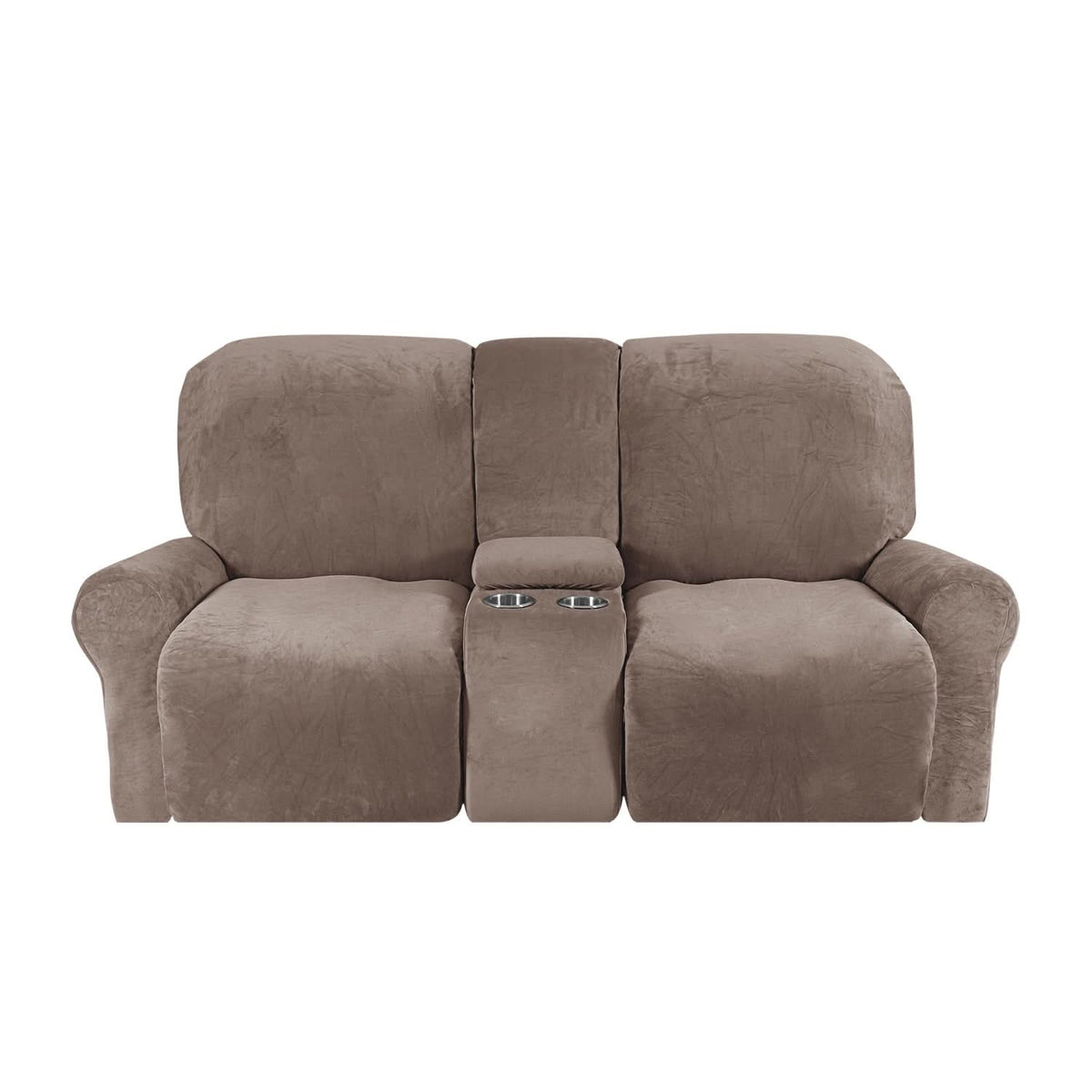 2-Seater Recliner Sofa Cover, Velvet Plush, Fits Loveseats up to 77 Inches, view 15