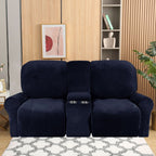 2-Seater Recliner Sofa Cover, Velvet Plush, Fits Loveseats up to 77 Inches, view 2