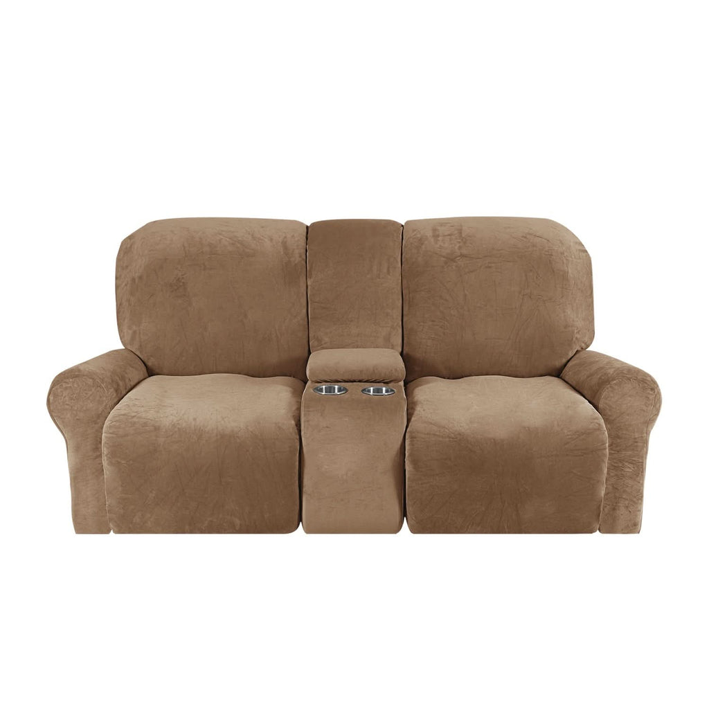 2-Seater Recliner Sofa Cover, Velvet Plush, Fits Loveseats up to 77 Inches, view 5