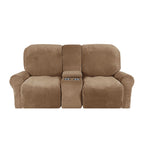 2-Seater Recliner Sofa Cover, Velvet Plush, Fits Loveseats up to 77 Inches, view 5