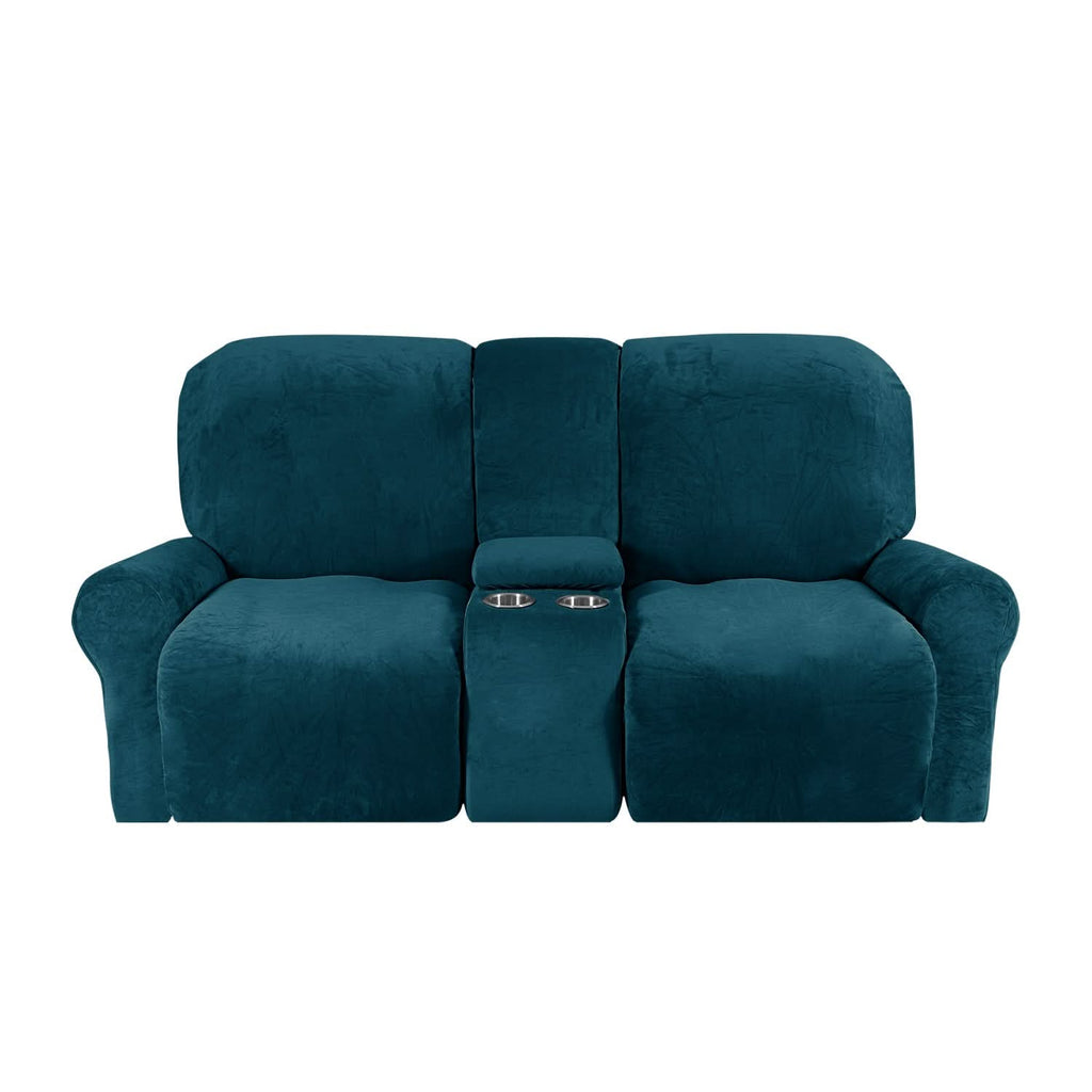 2-Seater Recliner Sofa Cover, Velvet Plush, Fits Loveseats up to 77 Inches, view 6