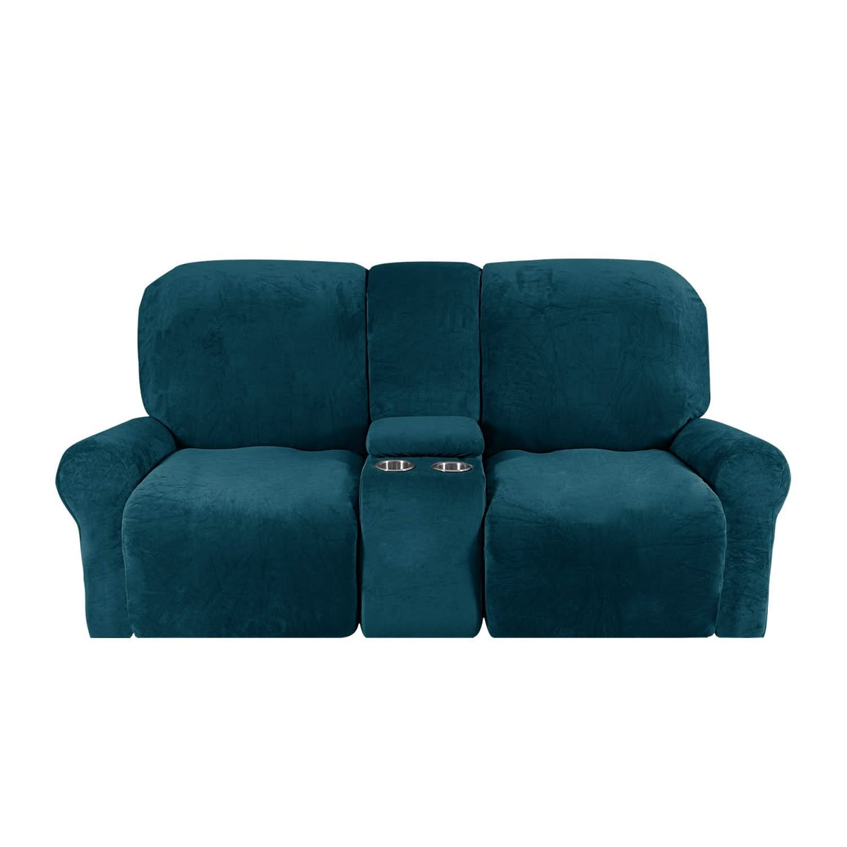 2-Seater Recliner Sofa Cover, Velvet Plush, Fits Loveseats up to 77 Inches, view 6