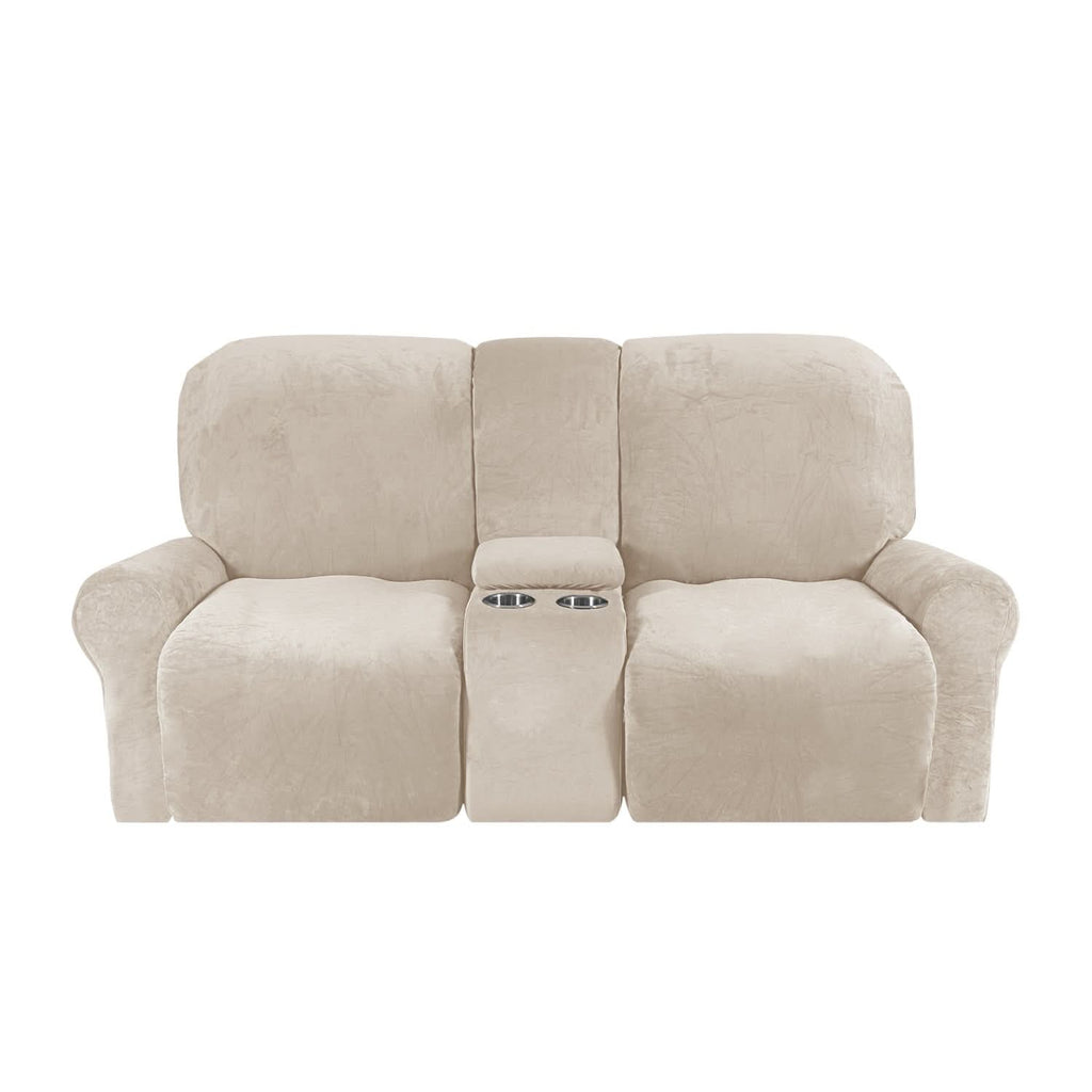 2-Seater Recliner Sofa Cover, Velvet Plush, Fits Loveseats up to 77 Inches, view 7