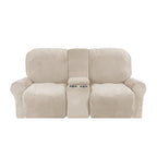 2-Seater Recliner Sofa Cover, Velvet Plush, Fits Loveseats up to 77 Inches, view 7