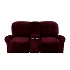 2-Seater Recliner Sofa Cover, Velvet Plush, Fits Loveseats up to 77 Inches, view 8