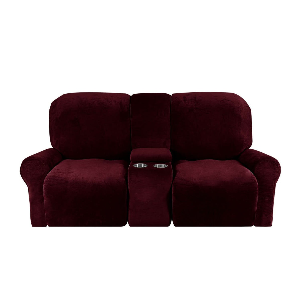 2-Seater Recliner Sofa Cover, Velvet Plush, Fits Loveseats up to 77 Inches, view 8