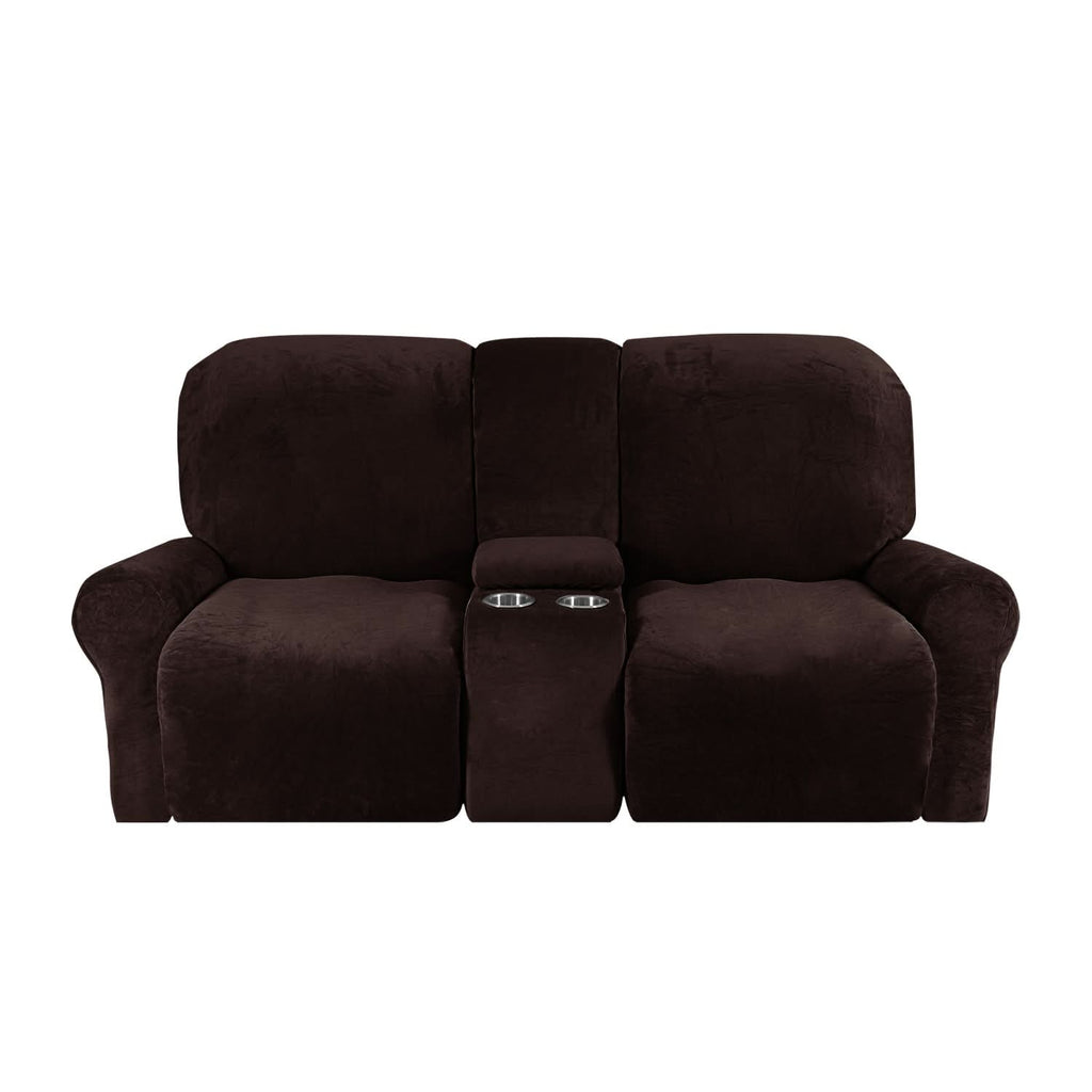 2-Seater Recliner Sofa Cover, Velvet Plush, Fits Loveseats up to 77 Inches, view 9