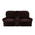 2-Seater Recliner Sofa Cover, Velvet Plush, Fits Loveseats up to 77 Inches, view 9