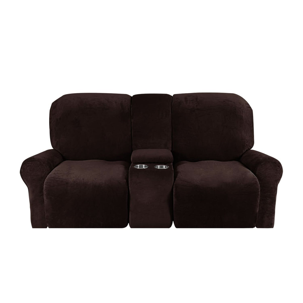 2-Seater Recliner Sofa Cover, Velvet Plush, Fits Loveseats up to 77 Inches, view 9
