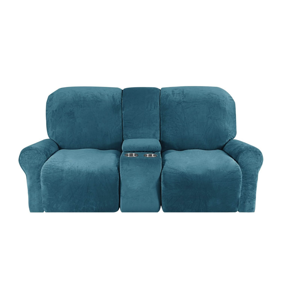2-Seater Recliner Sofa Cover, Velvet Plush, Fits Loveseats up to 77 Inches