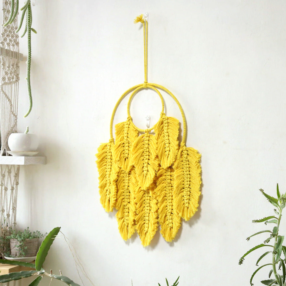 Macrame Wall Hanging Yellow Green | High & Bury