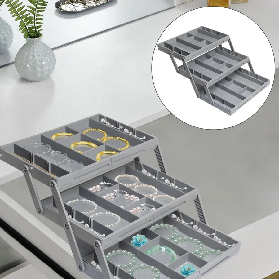3-Tier Drawer Organiser with 12 Adjustable Dividers, ABS Plastic, view 6