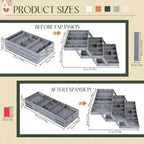 3-Tier Drawer Organiser with 12 Adjustable Dividers, ABS Plastic, view 9