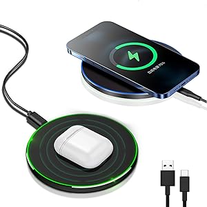 30W Wireless Charging Pad with USB-C Cable for Qi Devices, view 2