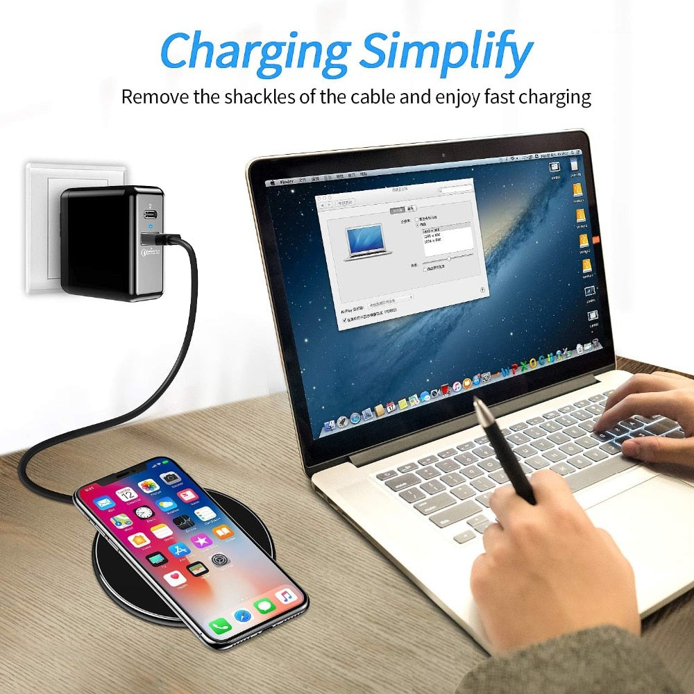 30W Wireless Charging Pad with USB-C Cable for Qi Devices, view 6