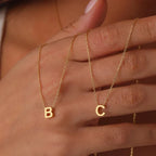 316L Stainless Steel Initial Necklace, 45cm + 5cm Extender, view 2