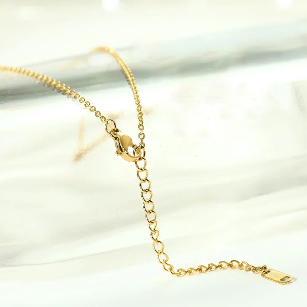 316L Stainless Steel Initial Necklace, 45cm + 5cm Extender, view 7