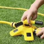 360° Rotating Lawn Sprinkler with Multi-Angle Nozzles, Yellow ABS, view 3