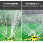 360° Rotating Lawn Sprinkler with Multi-Angle Nozzles, Yellow ABS, view 4