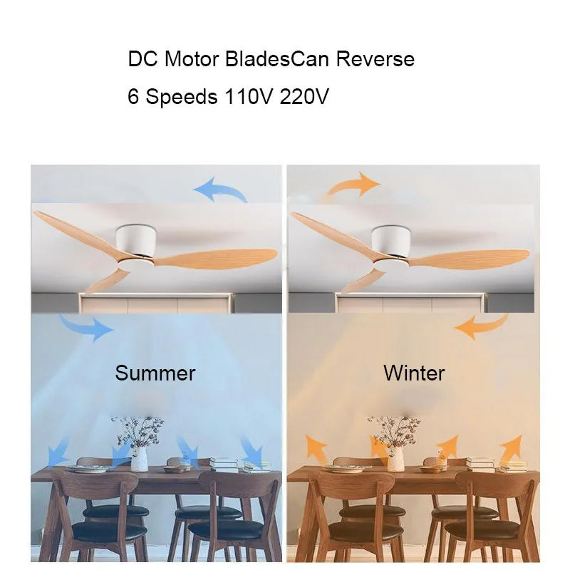 42 and 52 Inch Ceiling Fan with DC Motor, Remote, Reversible Blades, view 3