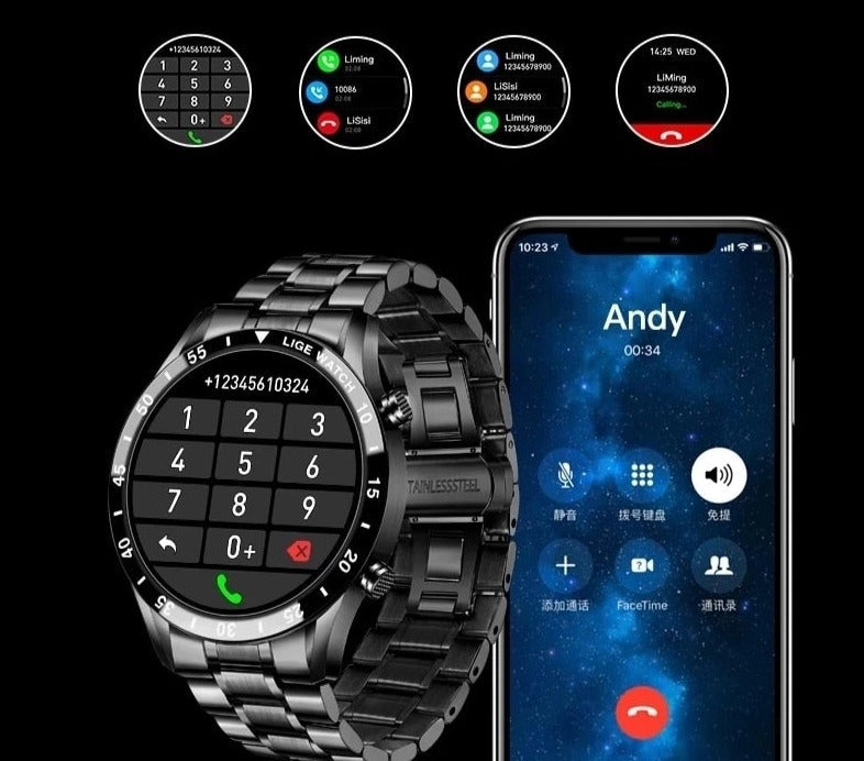 4G Smartwatch with GPS, AMOLED Display and Stainless Steel Case, view 6