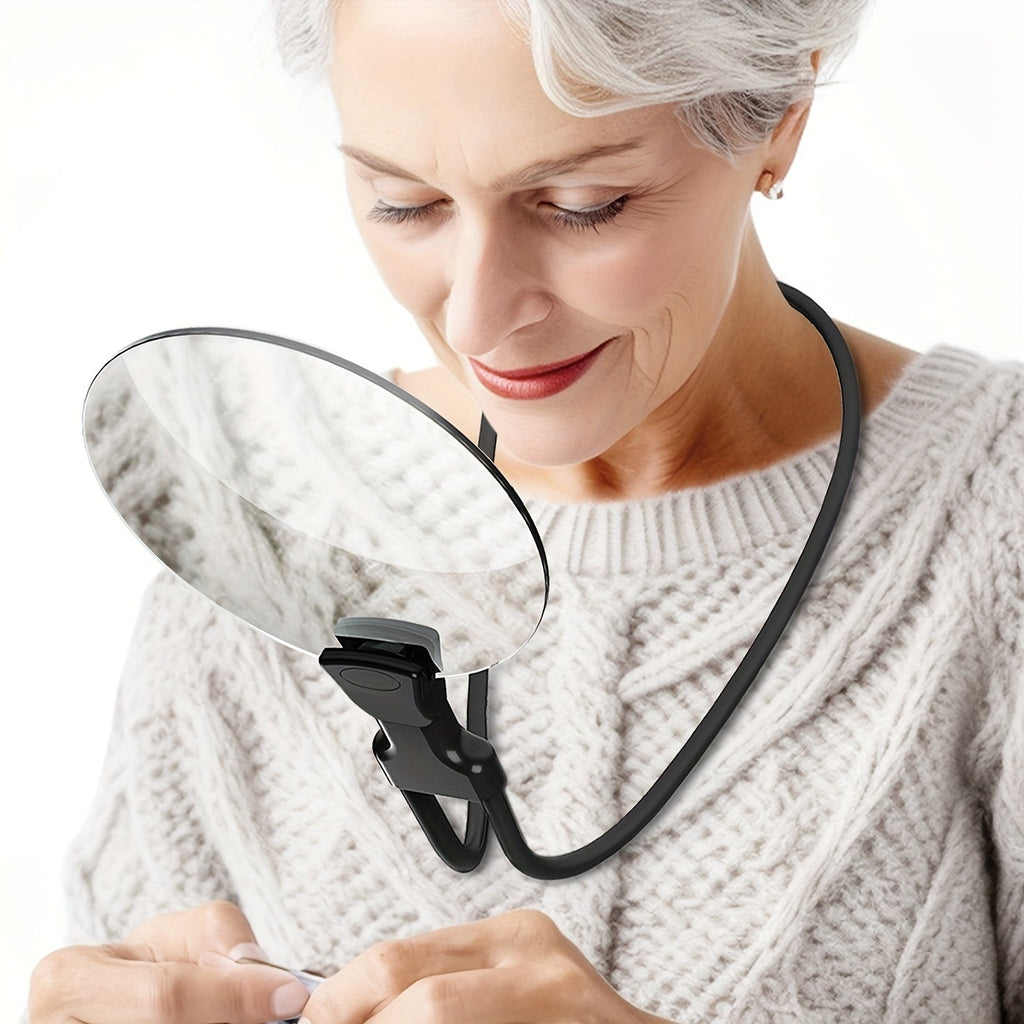 5x Magnifying Glass with Adjustable Neck and Detachable Lens, 13 cm