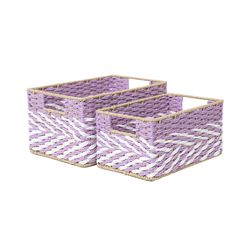 Braided Storage Basket Lilac Blue | High & Bury