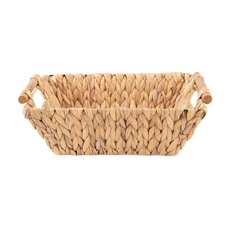Braided Storage Basket with Wooden Handles | High & Bury
