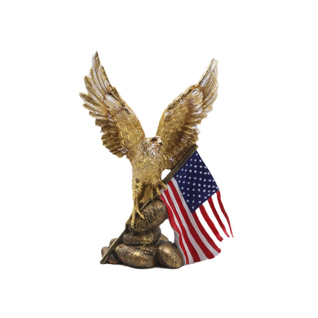 Elegant Garden Figure with Eagle on Tree Trunk | High & Bury