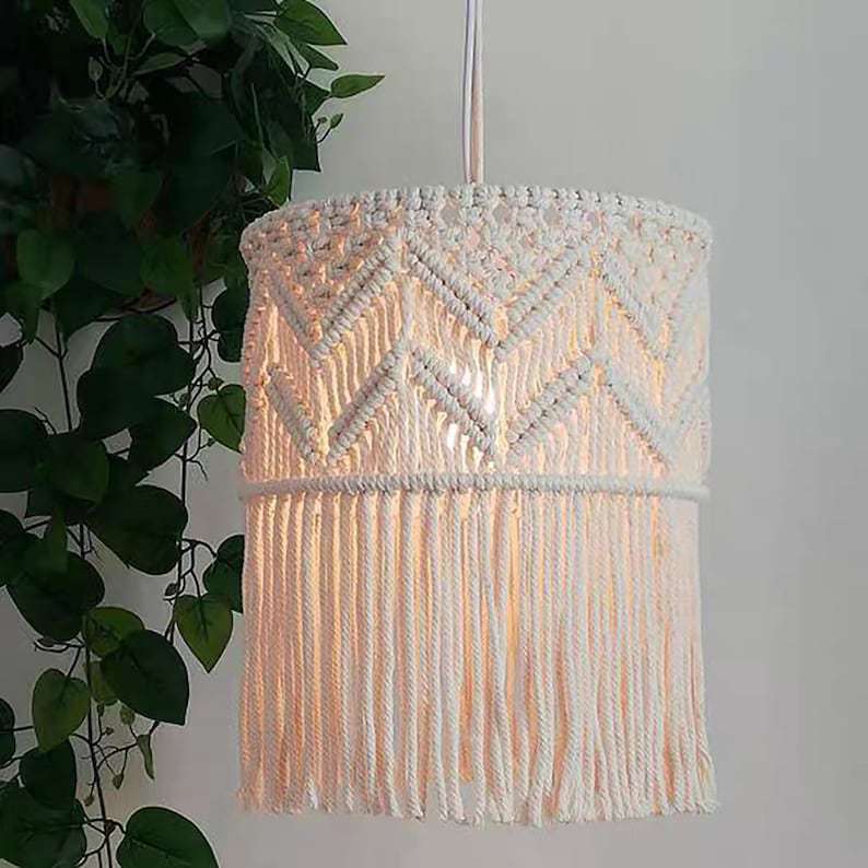 Macrame Plant Hanger with Decorative Fringes | High & Bury