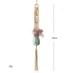 Macrame Plant Hanger with Decorative Tassels Blue | High & Bury