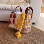 Braided Storage Basket with Leather Handles | High & Bury