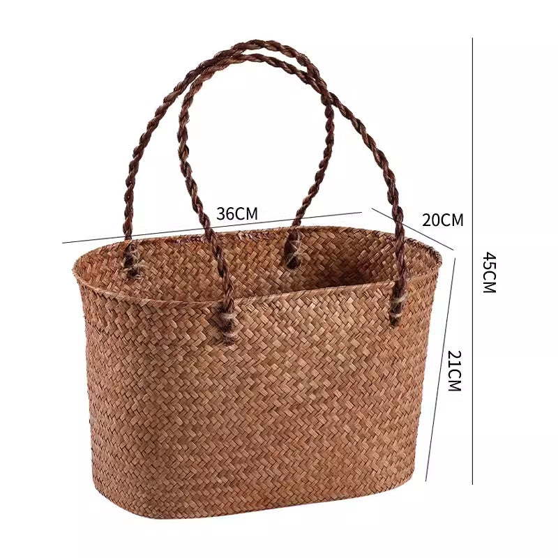 Handwoven Multifunctional Storage Basket Coffee Orange | High & Bury