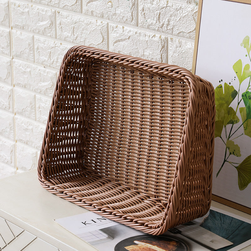 Handcrafted Rectangular Rattan Storage Basket | High & Bury